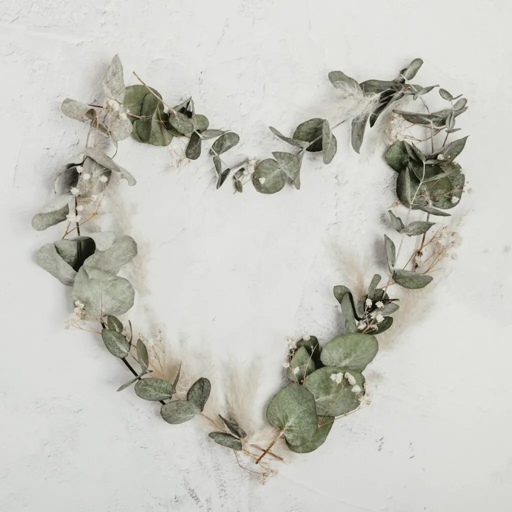 green leaf heart wreath